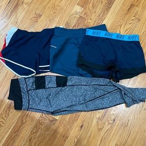 Bundle: Workout bottoms. All shorts are medium, leggings are S/M. Lightly worn